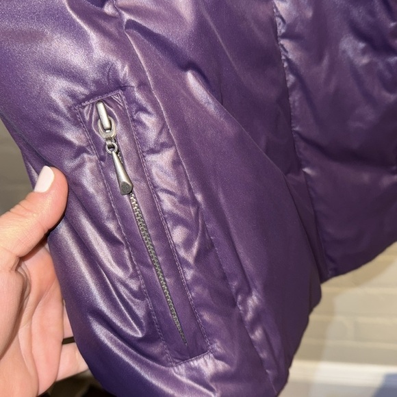 Chicos puffer jacket coat filled size 2 like new zip & snap closure purple sz 12 - Picture 5 of 5